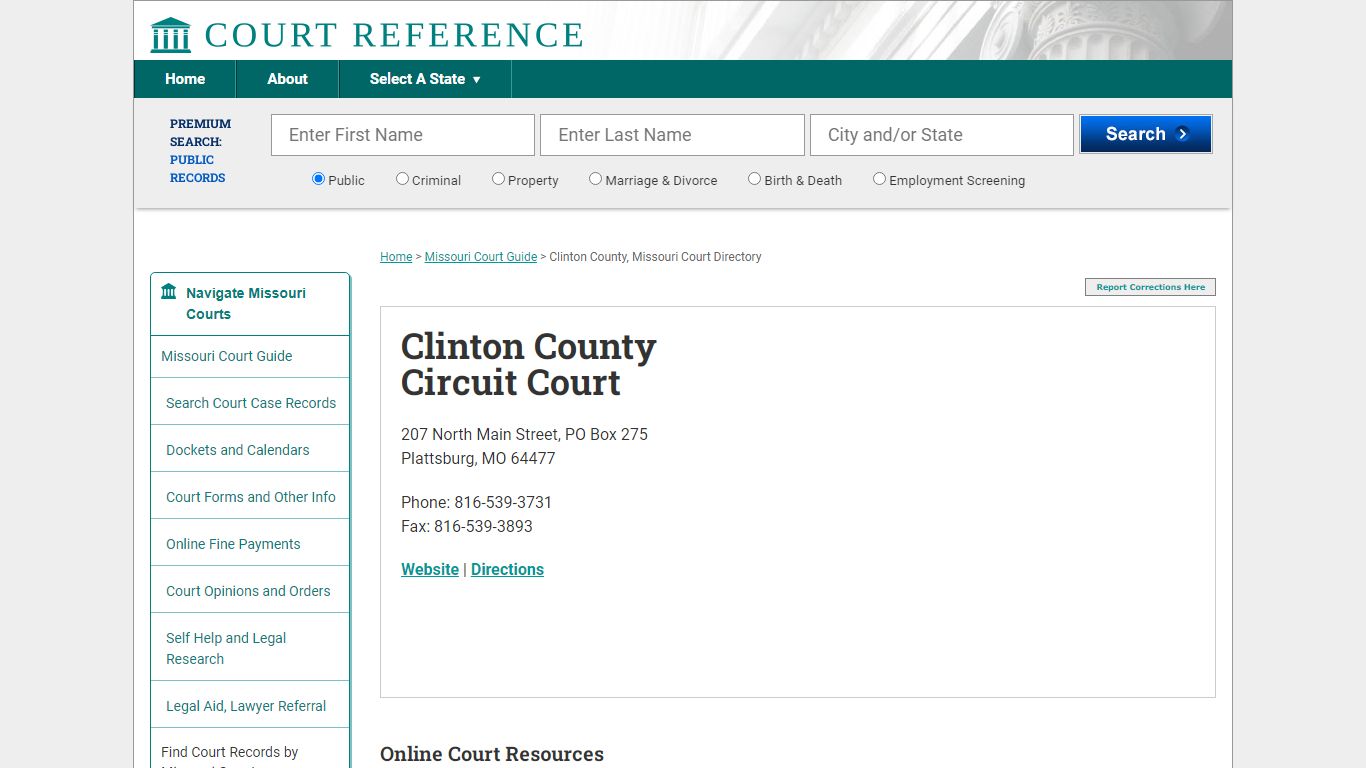 Clinton County Circuit Court - Court Records Directory